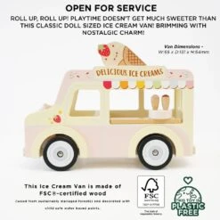 Le Toy Van Wooden Ice Cream Van With Dolls 8 Le Toy Van Wooden Ice Cream Van With Dolls -Kiddies Kingdom Store VDGEHYR4