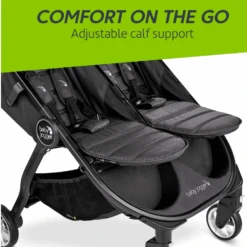 Baby Jogger Pitch Black City Tour 2 Double Pushchair -Kiddies Kingdom Store VFJJTUJ