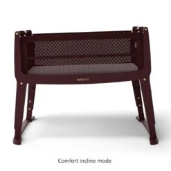 SnuzPod Studio Bedside Crib With Mattress Rome Burgundy -Kiddies Kingdom Store VSGEY4 8