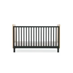CuddleCo Rafi Cot Bed – Oak And Black -Kiddies Kingdom Store Web Desktop 1600x1600 RAFI BLACK14 LR CUTOUT COTBED scaled 1