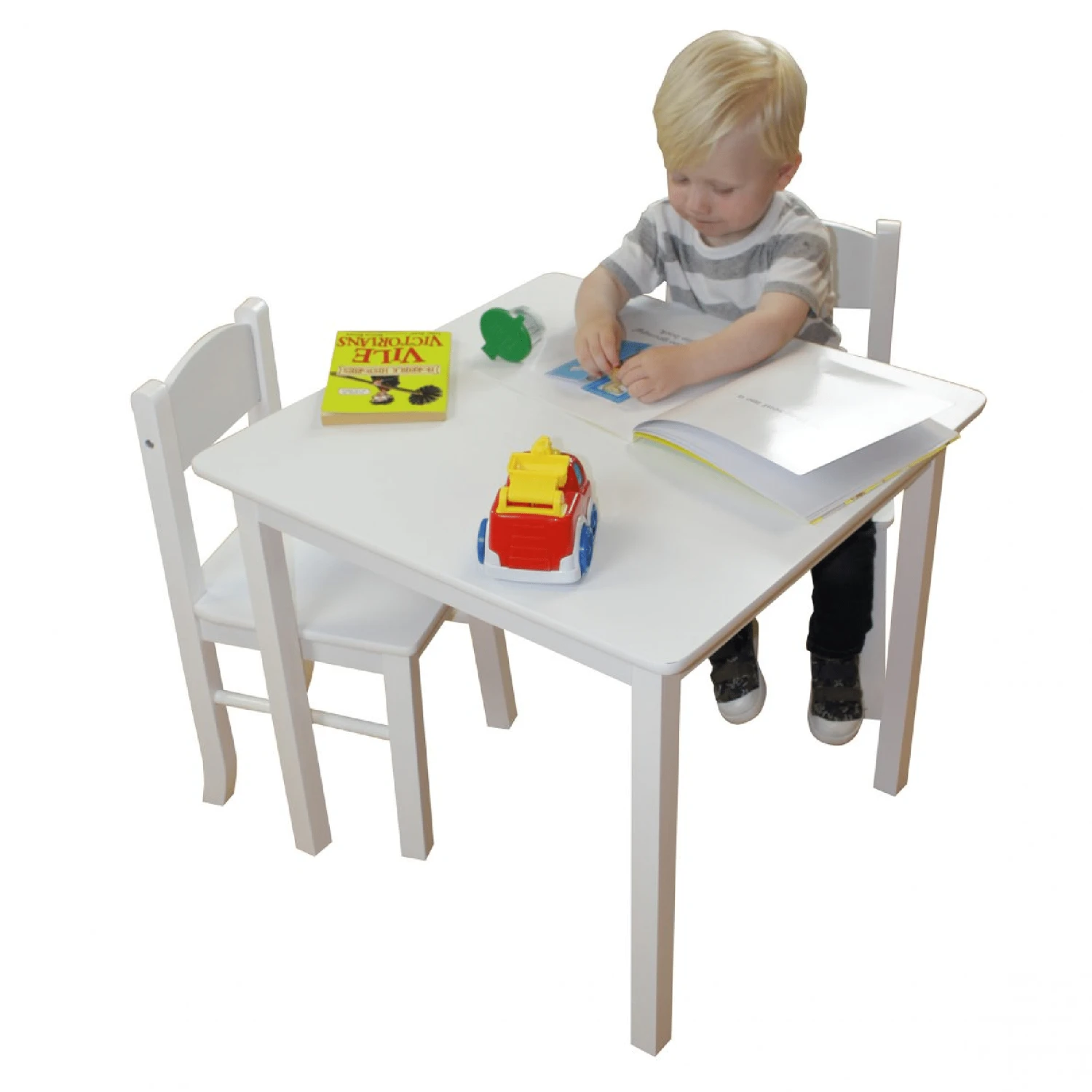 Liberty House Toys White Wooden Table And Chairs 3 Liberty House Toys White Wooden Table And Chairs - Image 3