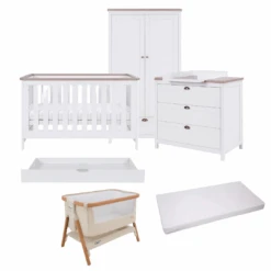 Tutti Bambini Verona 6 Piece Newborn Room Set – White Oak
