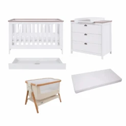 Tutti Bambini Verona 5 Piece Newborn Room Set – White Oak