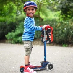 Mini Micro Scooter Light Up Wheels – Navy -Kiddies Kingdom Store XCVBN
