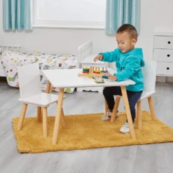 Liberty House Toys White And Pinewood Table And Chair Set 8 Liberty House Toys White And Pinewood Table And Chair Set -Kiddies Kingdom Store YETY