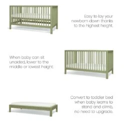 Mamas & Papas Solo Cot Bed And Mattress – Moss Green -Kiddies Kingdom Store ZDFGH