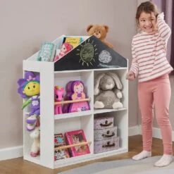 Liberty House Toys Kids White Blackboard Bookcase And Storage Cabinet 14 Liberty House Toys Kids White Blackboard Bookcase And Storage Cabinet -Kiddies Kingdom Store ZSDERT 1 1