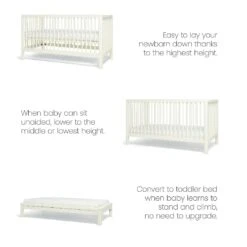 Mamas & Papas Solo Cot Bed And Mattress – White -Kiddies Kingdom Store ZSGDEH