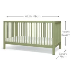 Mamas & Papas Solo Cot Bed And Mattress – Moss Green -Kiddies Kingdom Store ZSGDERHF