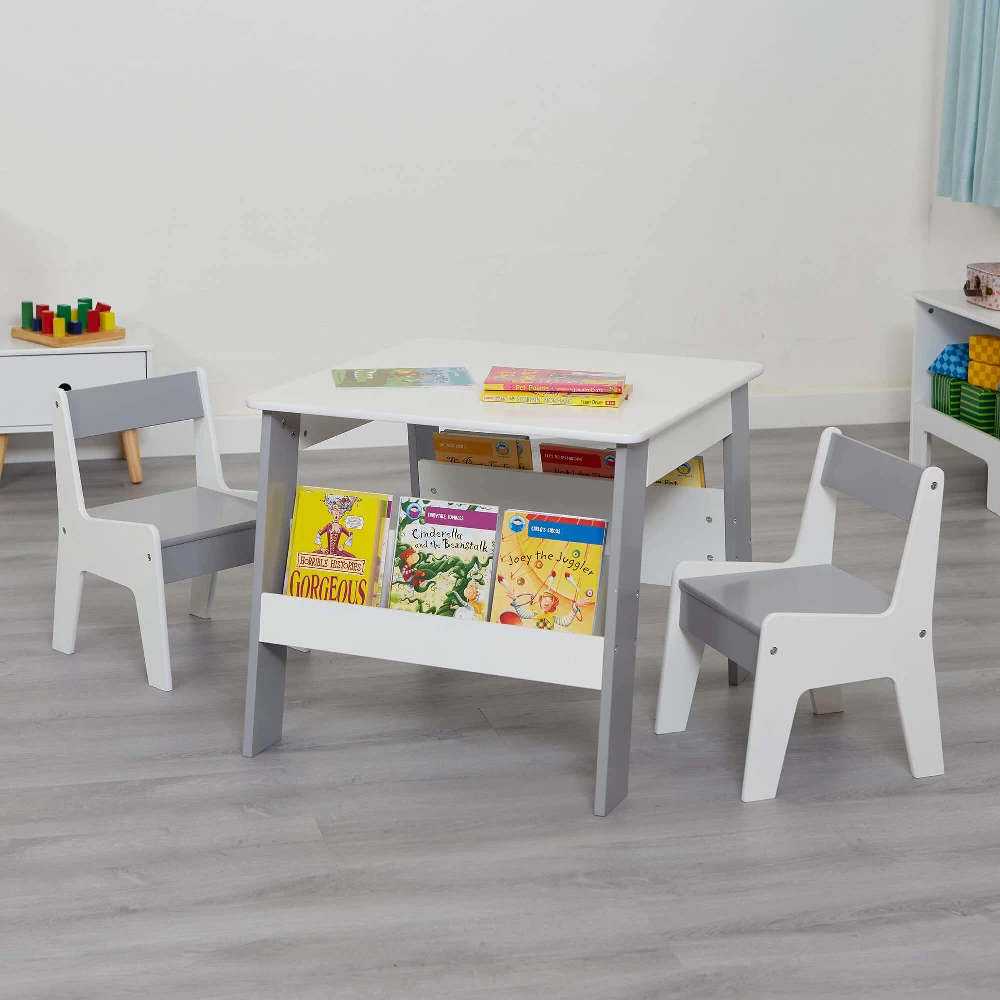 Liberty House Toys Grey And White Bookshelf Table And Chair Set 1 Liberty House Toys Grey And White Bookshelf Table And Chair Set