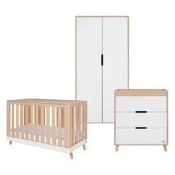 Tutti Bambini Hygge 4in1 3 Piece Room Set – White/Light Oak -Kiddies Kingdom Store aeq453