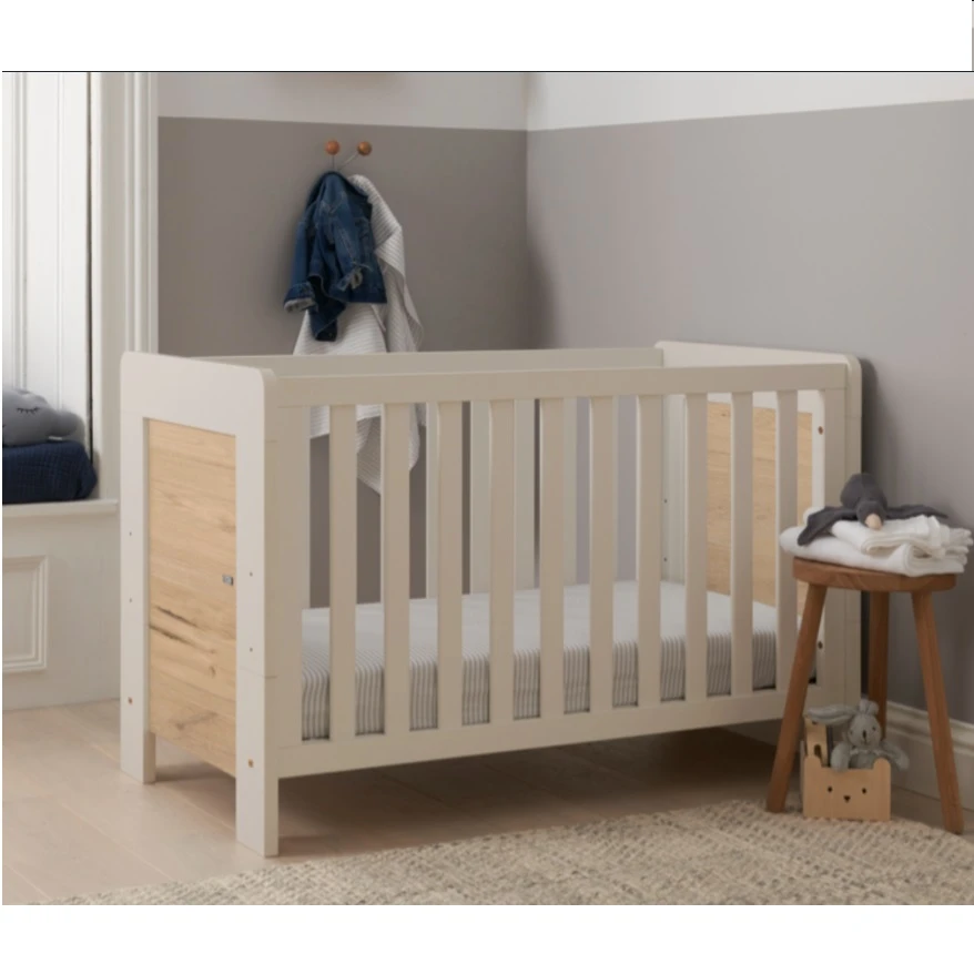 Tutti Bambini Alba Mini Cot Bed – Sand/Distressed Oak 1 Tutti Bambini Alba Mini Cot Bed – Sand/Distressed Oak