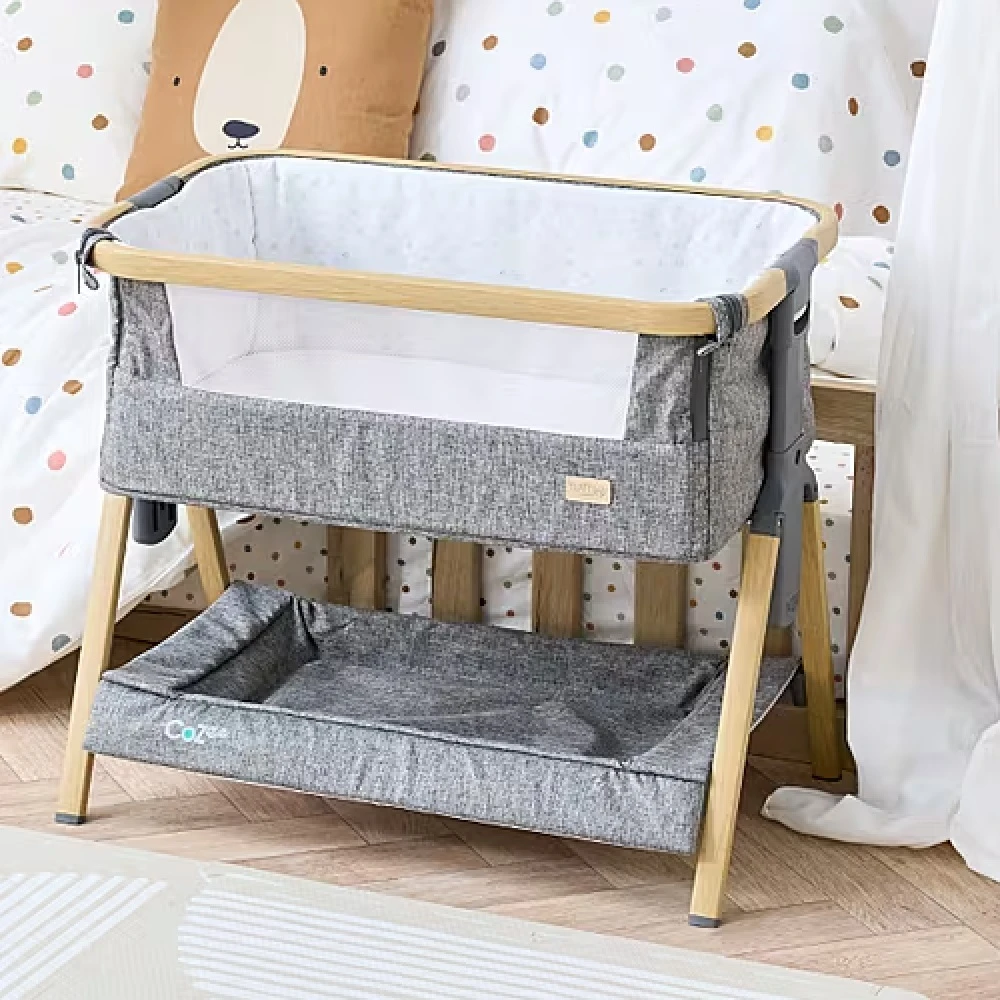 Tutti Bambini CoZee Mini Me Play Crib – Oak & Charcoal 2 Tutti Bambini CoZee Mini Me Play Crib – Oak & Charcoal - Image 2