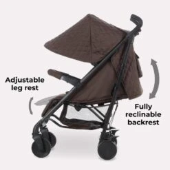 My Babiie Stroller Quilted Chocolate -Kiddies Kingdom Store aswe345 1