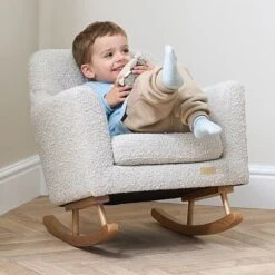 Tutti Bambini Jonah Mini Me Childrenβs Rocking Chair β Boucle Mushroom