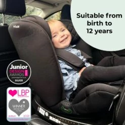 My Babiie I-Size (40-150cm) Spin Car Seat – Quilted Black -Kiddies Kingdom Store asxwdcert