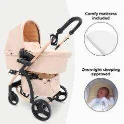 My Babiie MB200i Travel System With I-Size Car Seat – Blush -Kiddies Kingdom Store aw345