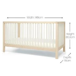 Mamas & Papas Solo Cot Bed And Mattress – White/Natural 20 Mamas & Papas Solo Cot Bed And Mattress – White/Natural -Kiddies Kingdom Store azsdefrty