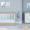 Babymore Veni 2 Piece Nursery Room Set With Underdrawer – White/Oak