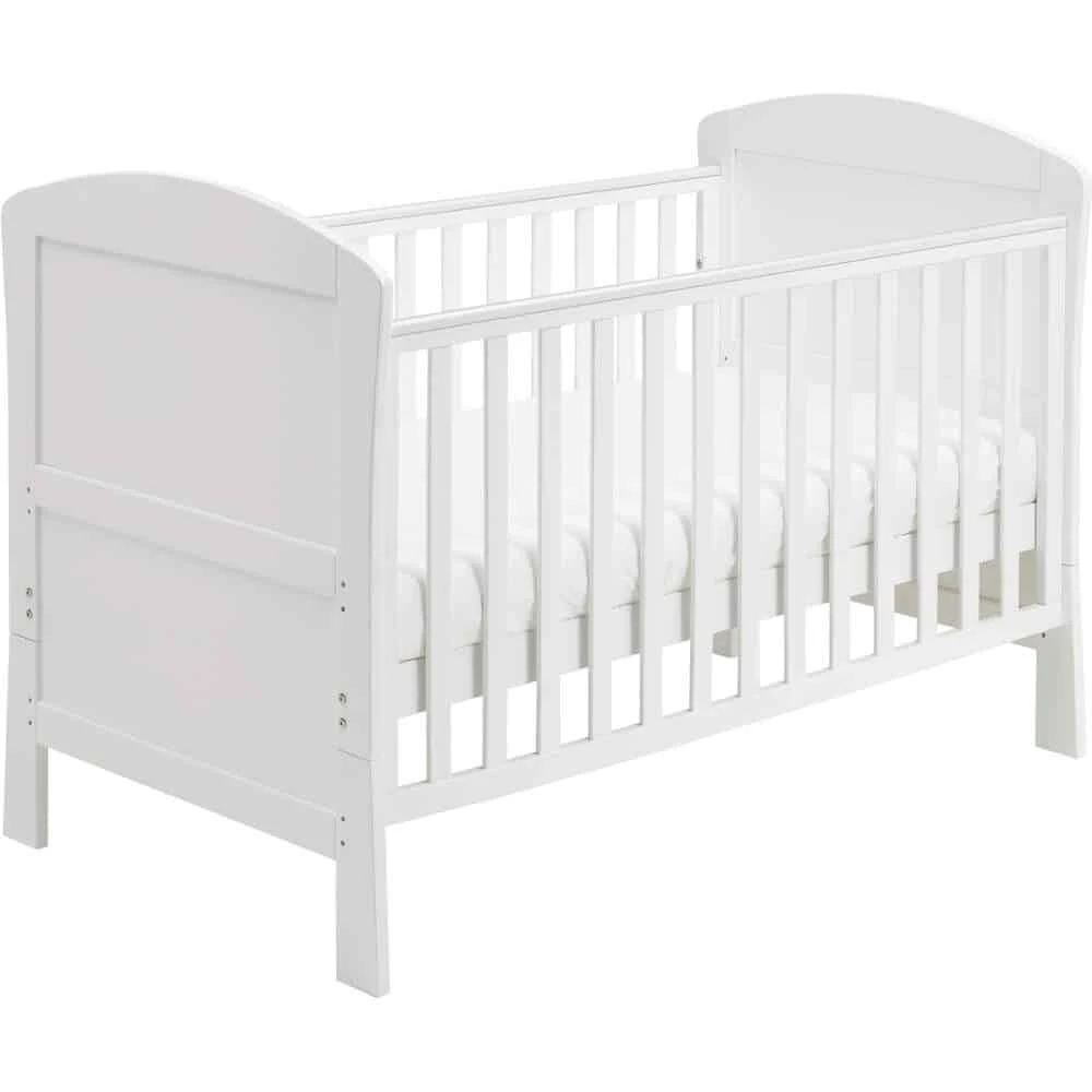 Aston Dropside Sleigh Cot Bed 2 Piece Nursery Room Set/Mattress – White 2 Aston Dropside Sleigh Cot Bed 2 Piece Nursery Room Set/Mattress – White - Image 2