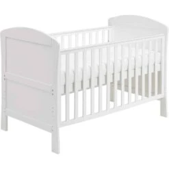 Aston Dropside Sleigh Cot Bed 2 Piece Nursery Room Set/Mattress – White 12 Aston Dropside Sleigh Cot Bed 2 Piece Nursery Room Set/Mattress – White -Kiddies Kingdom Store babymore aston dropside cot bed in white 3 1 3