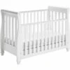 Babymore White Eva Dropside Sleigh Cot Bed