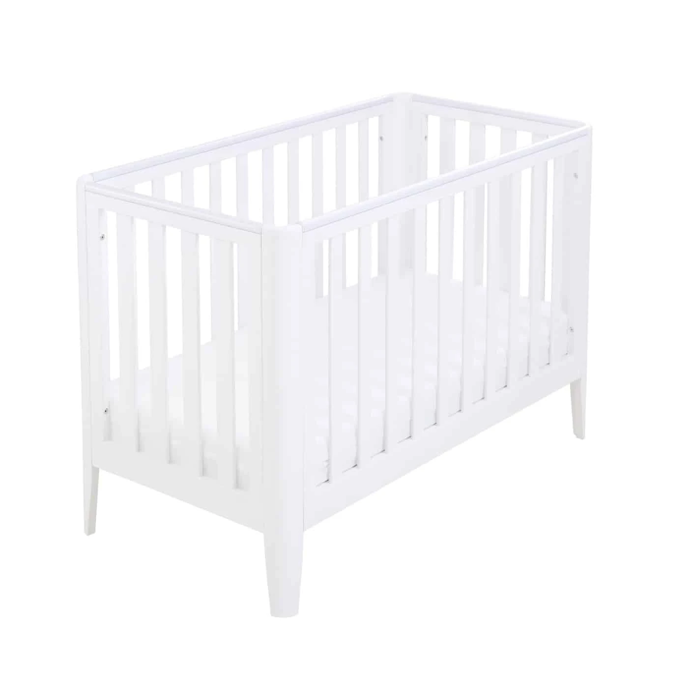 Babymore Iris Cot Bed – White 1 Babymore Iris Cot Bed – White
