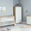 Babymore Luno 3 Piece Nursery Room Set – White/Oak