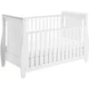 Babymore Stella Dropside Sleigh Cot Bed And Mattress Set – White