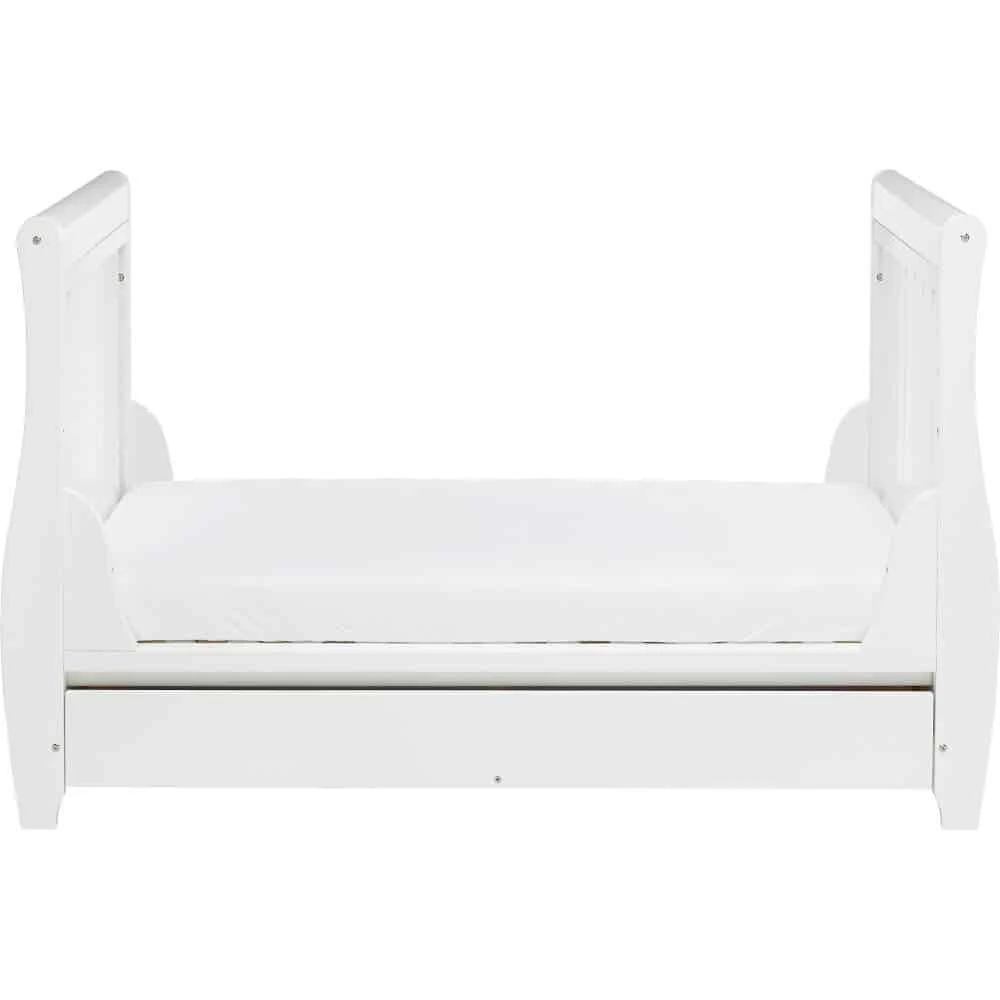 Babymore Stella Dropside Sleigh Cot Bed/Cot Top Changer/Mattress – White 7 Babymore Stella Dropside Sleigh Cot Bed/Cot Top Changer/Mattress – White - Image 7