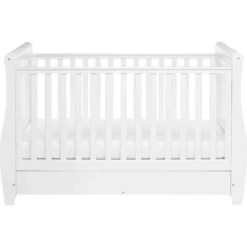 Babymore Stella Dropside Sleigh Cot Bed And Mattress Set – White 12 Babymore Stella Dropside Sleigh Cot Bed And Mattress Set – White -Kiddies Kingdom Store babymore stella cot bed dropside sleigh 8