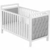 Babymore Deluxe Velvet Cot Bed And Mattress Set – White/Grey