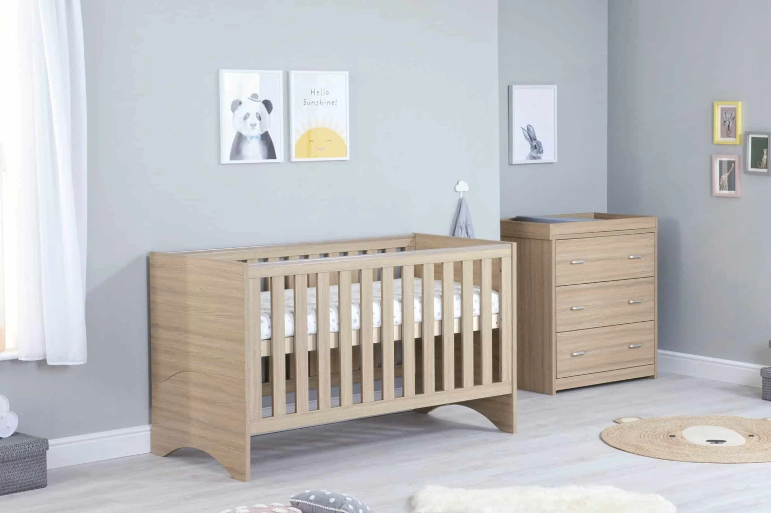 Babymore Veni 2 Piece Nursery Room Set – Oak 1 Babymore Veni 2 Piece Nursery Room Set – Oak