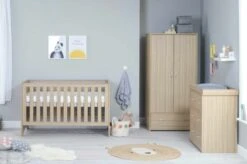 Babymore Veni 3 Piece Nursery Room Set – Oak