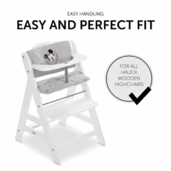 Hauck Alpha Highchair Pad Deluxe – Grey Mickey Mouse -Kiddies Kingdom Store bhbh