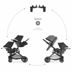 HAUCK Twin Tandem Stroller Stroller – Grey -Kiddies Kingdom Store bhjhhi