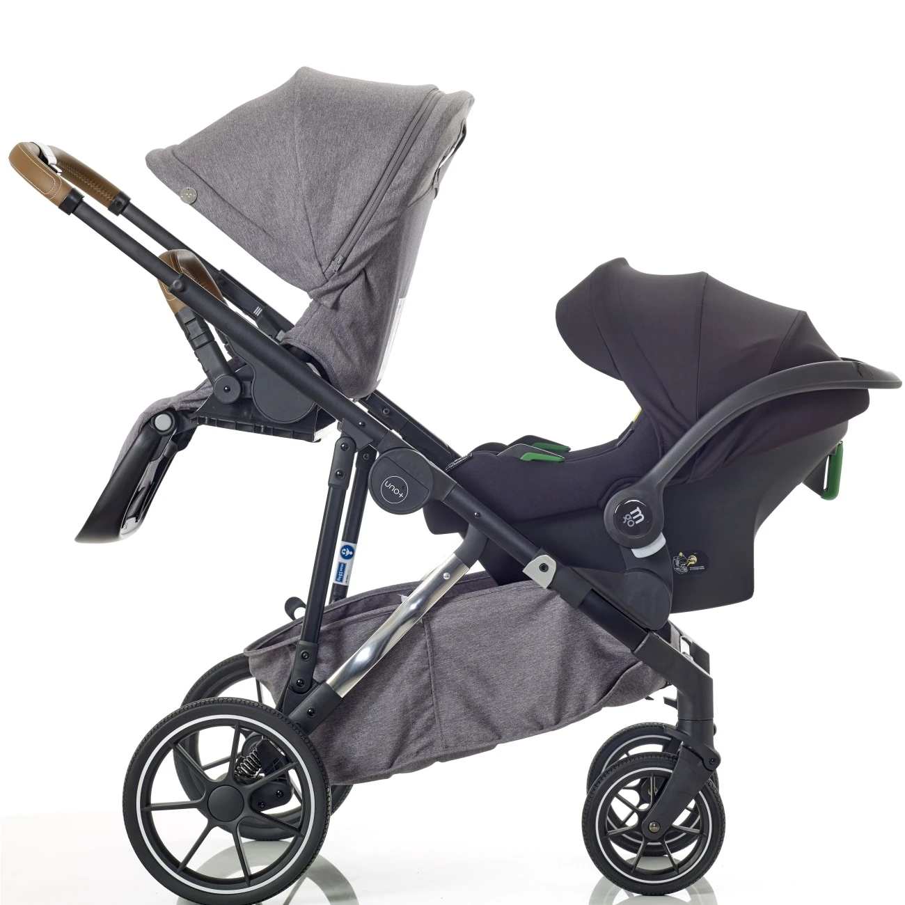 Mee-Go UNO Plus Baby And Toddler Tandem Pushchair Grey/Chrome 2 Mee-Go UNO Plus Baby And Toddler Tandem Pushchair Grey/Chrome - Image 2