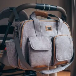 Bizzi Growin Travel Crib Changing Bag Windsor Grey -Kiddies Kingdom Store changing pod grey 8