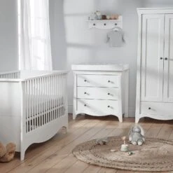 CuddleCo Clara 3 Piece Nursery Set – White