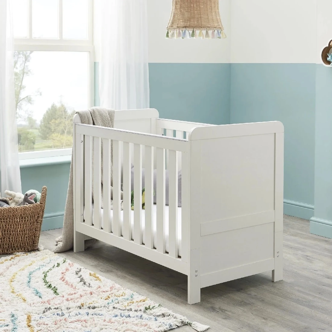 Babymore Caro 4-1 Cot Bed 4 Piece Nursery Set – White Wash 9 Babymore Caro 4-1 Cot Bed 4 Piece Nursery Set – White Wash - Image 9