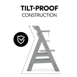 Hauck Alpha+ Grey Wooden Highchair -Kiddies Kingdom Store der5t678