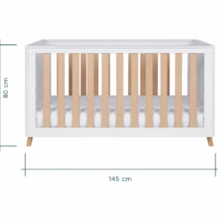 Tutti Bambini Fika Cot Bed – White/Light Oak -Kiddies Kingdom Store detyr6 1