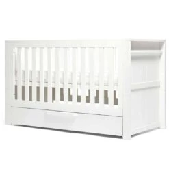 Mamas & Papas Franklin White Wash Cotbed With Premium Pocket Spring Mattress -Kiddies Kingdom Store dfgm