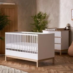 Obaby Astrid 4in1 2 Piece Nursery Room Set/Mattress/Shelf – White