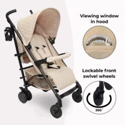 My Babiie Plus Stroller Quilted Sand -Kiddies Kingdom Store dhrtio