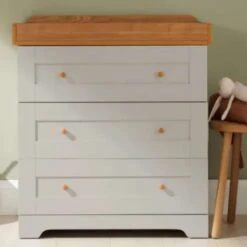 Tutti Bambini Rio 5 Piece Nursery Room Set/Underdrawer/Cot Top Changer – Dove Grey Oak -Kiddies Kingdom Store dhry75 4