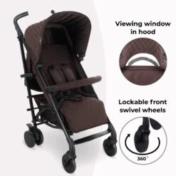My Babiie Stroller Quilted Chocolate -Kiddies Kingdom Store e45678 1