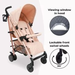 My Babiie Plus Stroller – Rose Gold Blush -Kiddies Kingdom Store e45r