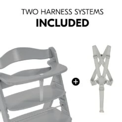 Hauck Alpha+ Grey Wooden Highchair -Kiddies Kingdom Store e57687