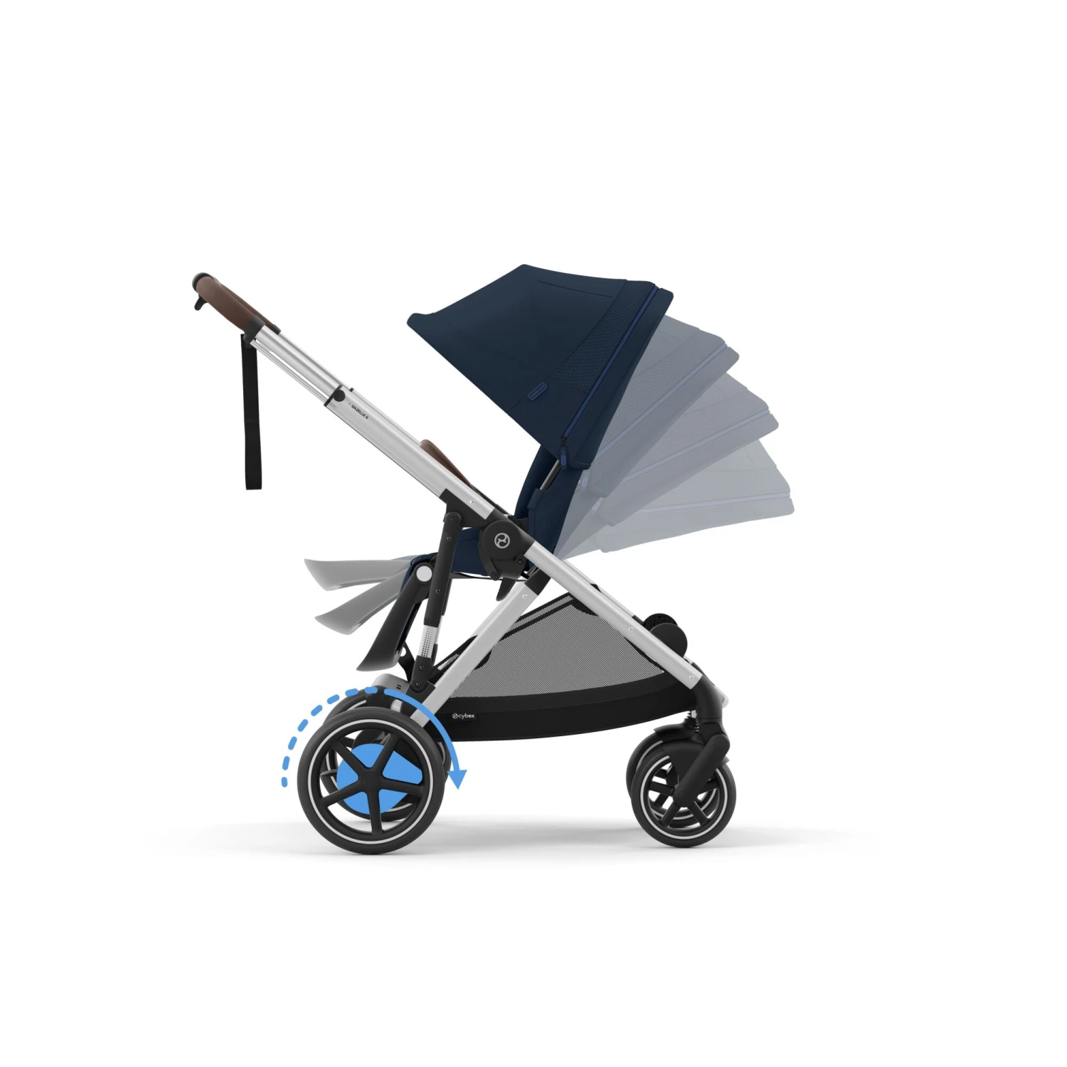 Cybex EGazelle S Twin Pushchair – Ocean Blue 4 Cybex EGazelle S Twin Pushchair – Ocean Blue - Image 4